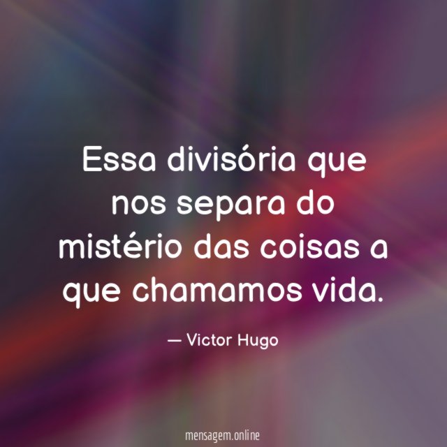 Essa divisória que nos separa do mistério das