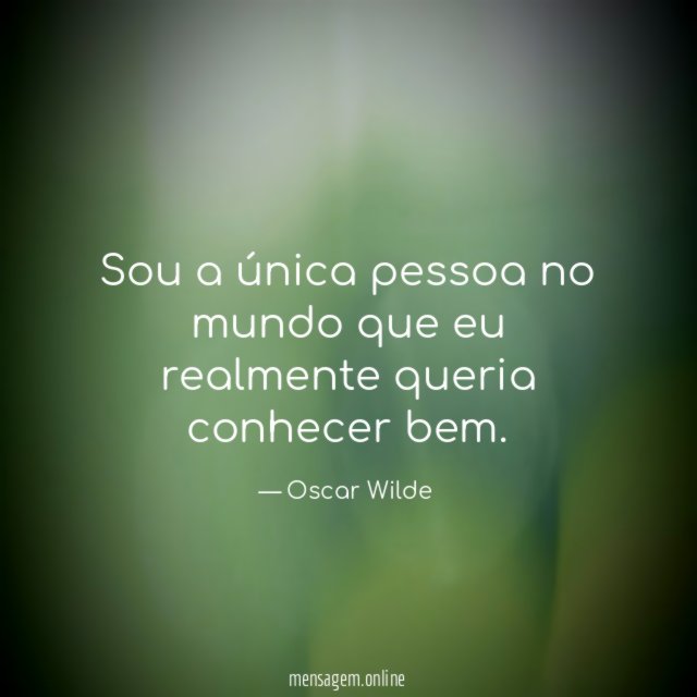 Sou a única pessoa no mundo que eu realmente queria conhecer bem