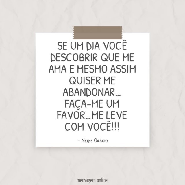 SE UM DIA VOCÊ DESCOBRIR QUE ME AMA