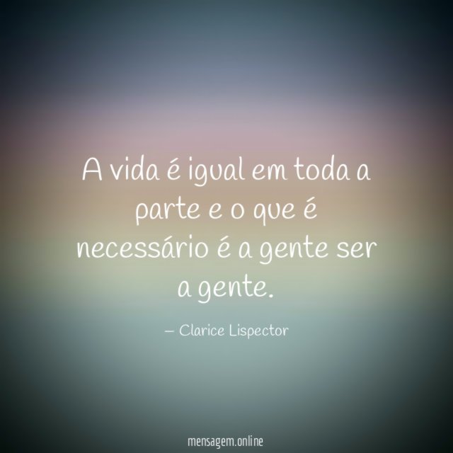 A vida é igual em toda a parte