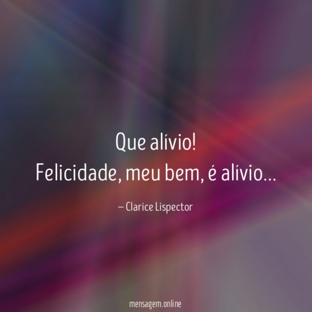 Que alívio