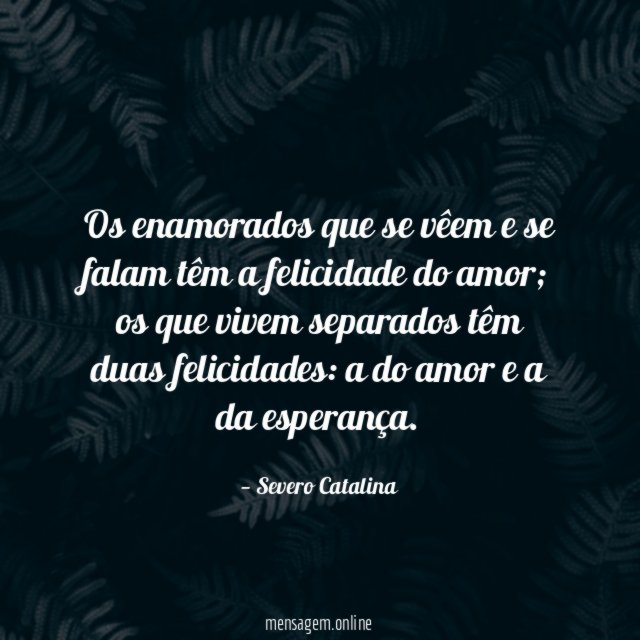 Os enamorados que se vêem e se falam