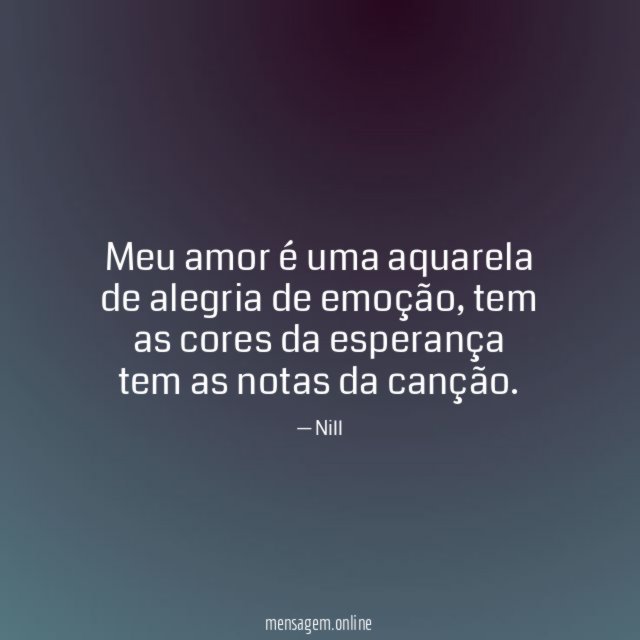 Meu amor é uma aquarela de alegria de emoção