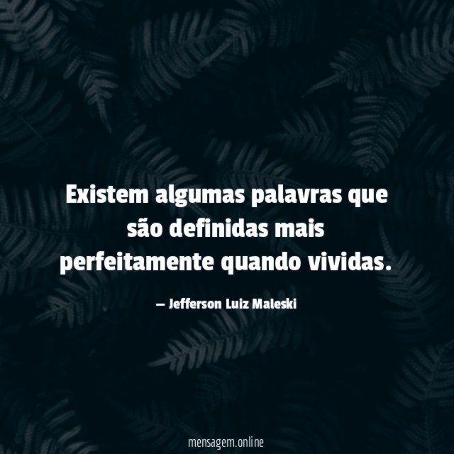Existem algumas palavras que são definidas mais perfeitamente quando vividas