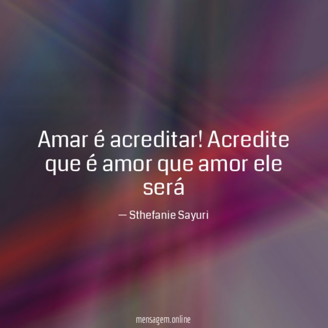 Amar é acreditar