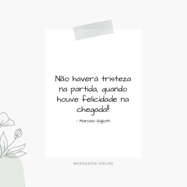 Não haverá tristeza na partida