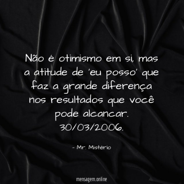 Não é otimismo em si