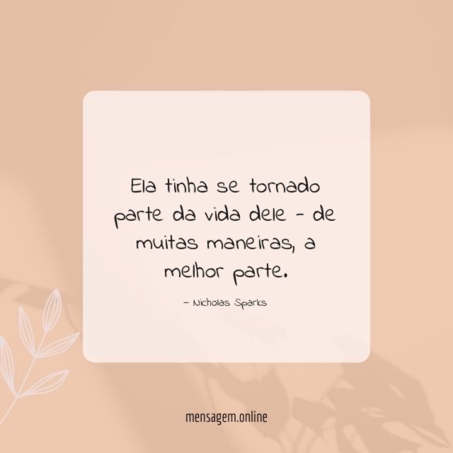 Ela tinha se tornado parte da vida dele - de muitas maneiras