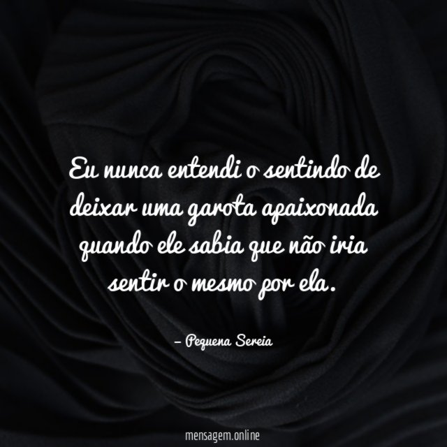 Eu nunca entendi o sentindo de deixar uma