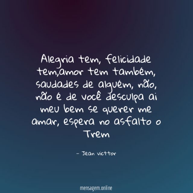 Alegria tem