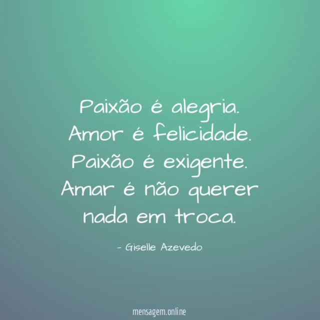 Paixão é alegria