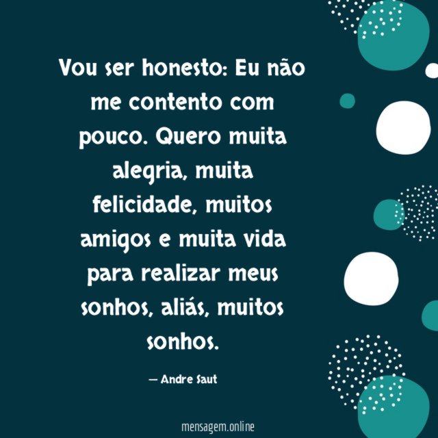 Vou ser honesto