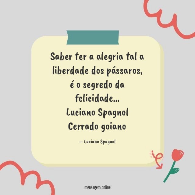 Saber ter a alegria tal a liberdade dos pássaros, é o segredo da felicidade…