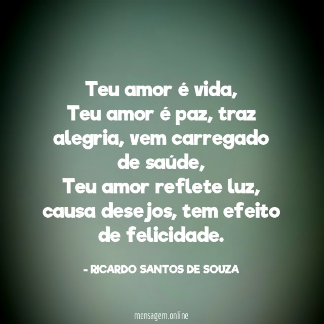 Teu amor é vida