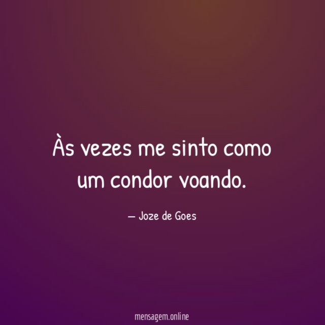 Às vezes me sinto como um condor voando