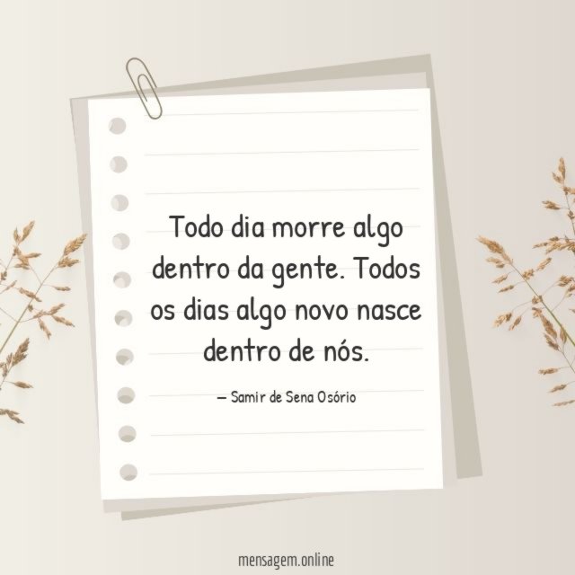 Todo dia morre algo dentro da gente