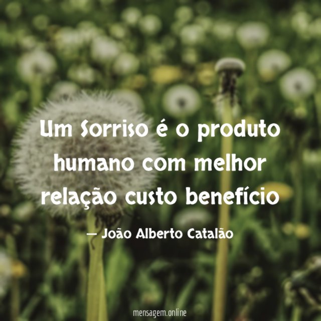 Um Sorriso é o produto humano com melhor relação custo benefício