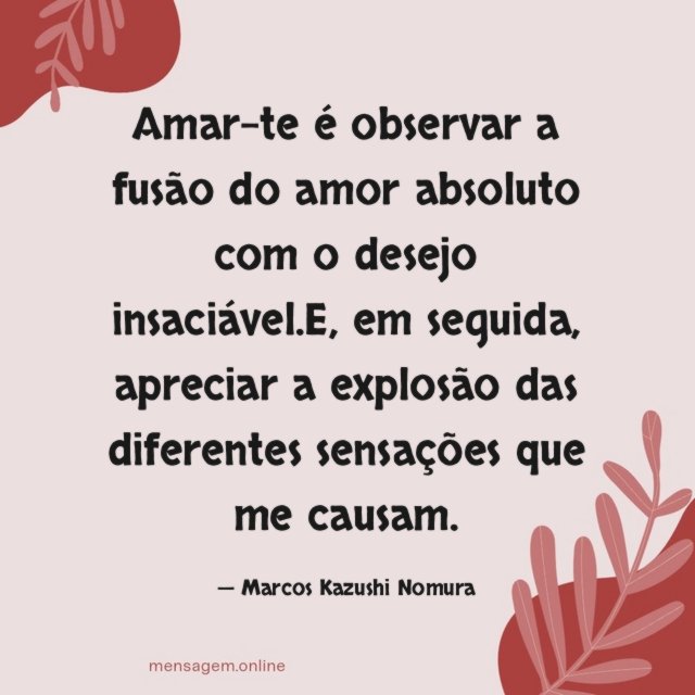 Amar-te é observar a fusão do amor absoluto
