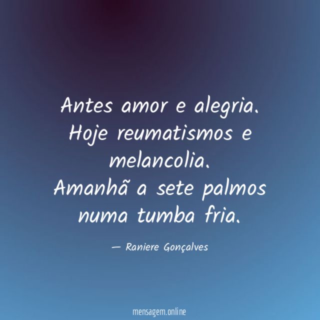 Antes amor e alegria