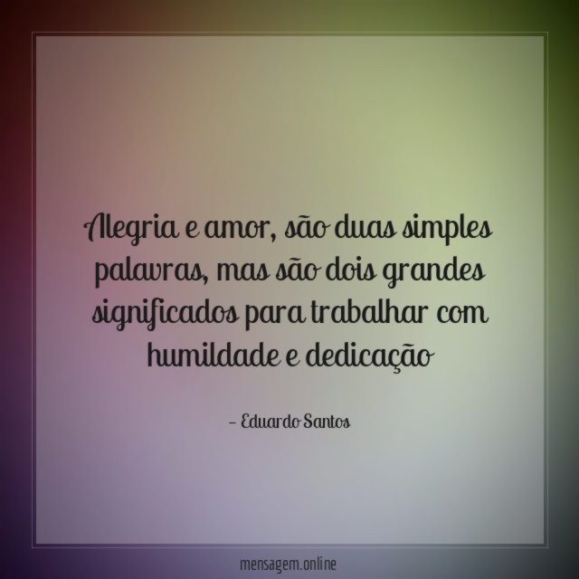 Alegria e amor