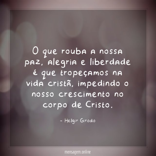 O que rouba a nossa paz