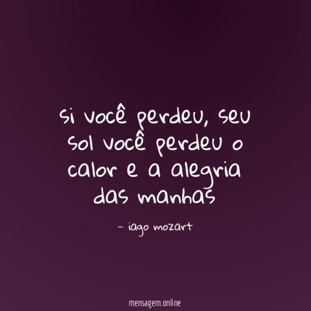 si você perdeu