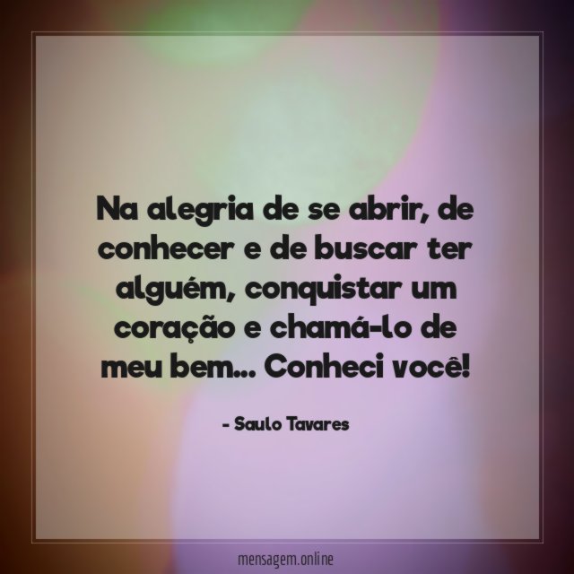 Na alegria de se abrir