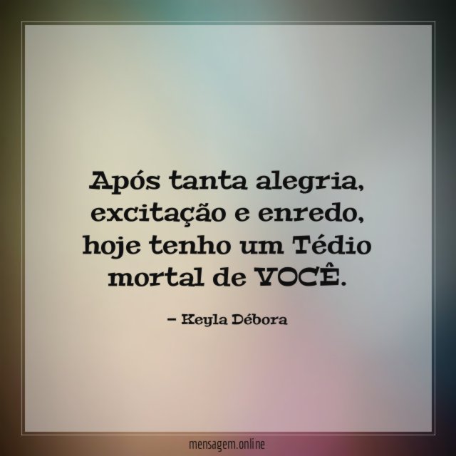 Após tanta alegria