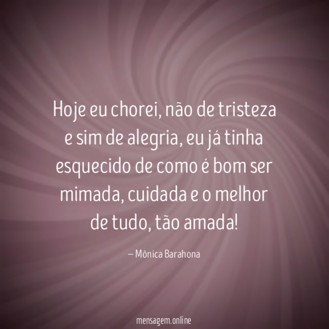 Hoje eu chorei