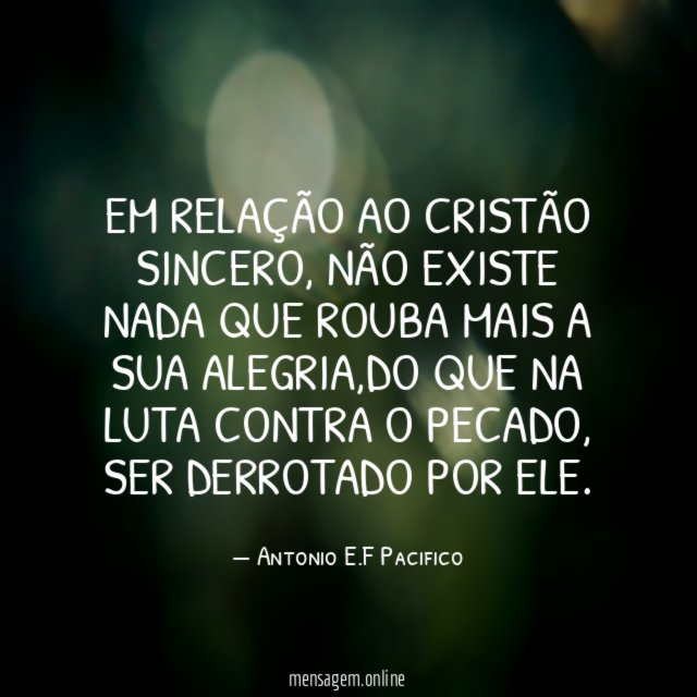Em relação ao cristão sincero