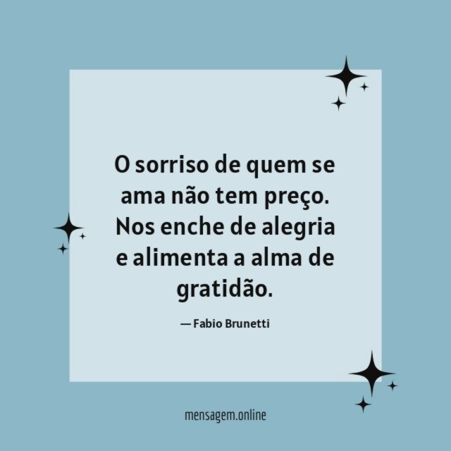 O sorriso de quem se ama não tem preço