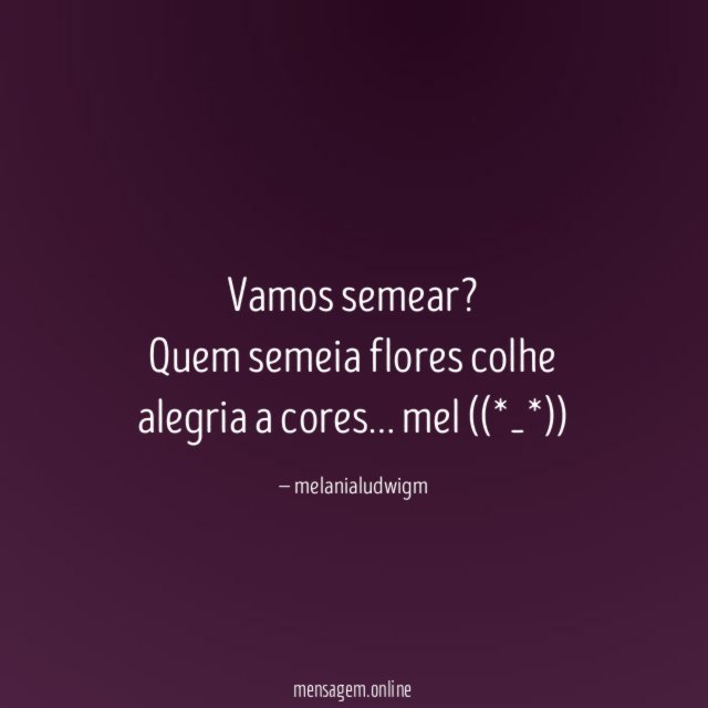 Vamos semear?