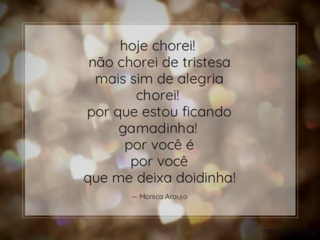 hoje chorei