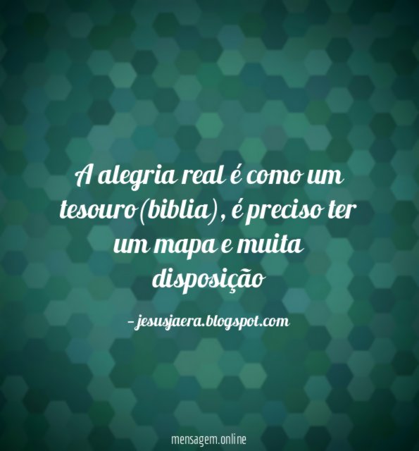 A alegria real é como um tesouro(biblia)