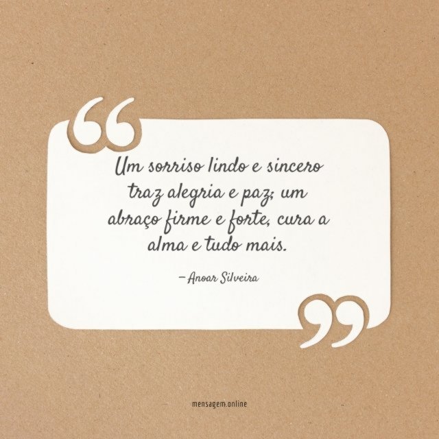 Um sorriso lindo e sincero traz alegria e paz