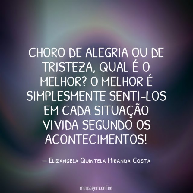 Choro de alegria ou de tristeza