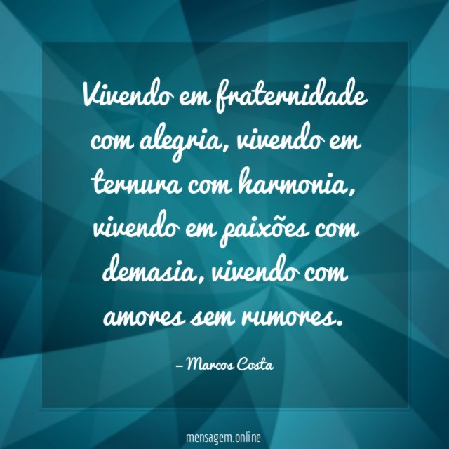 Vivendo em fraternidade com alegria