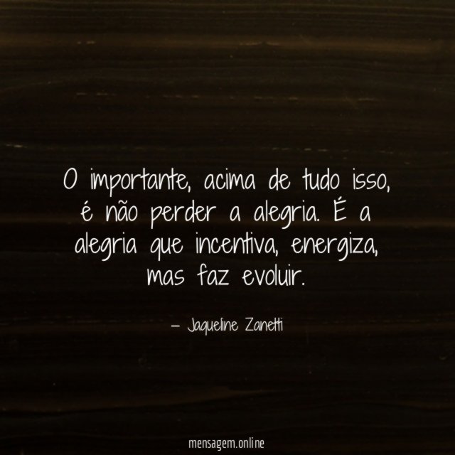 O importante