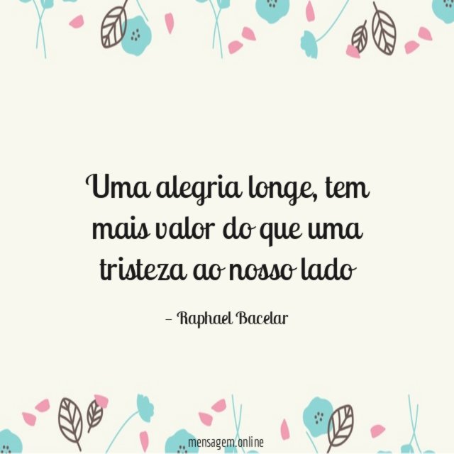 Uma alegria longe
