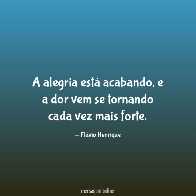 A alegria está acabando