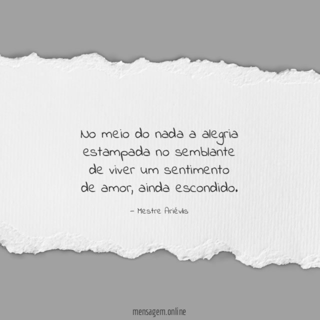 No meio do nada a alegria estampada no