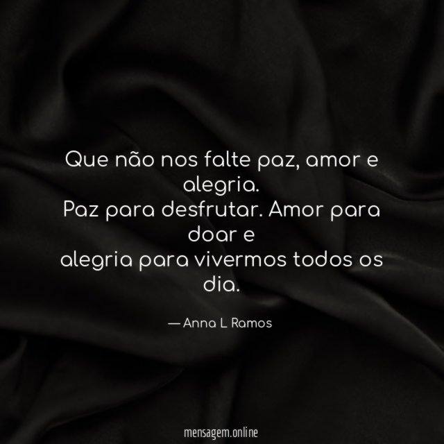 Que não nos falte paz
