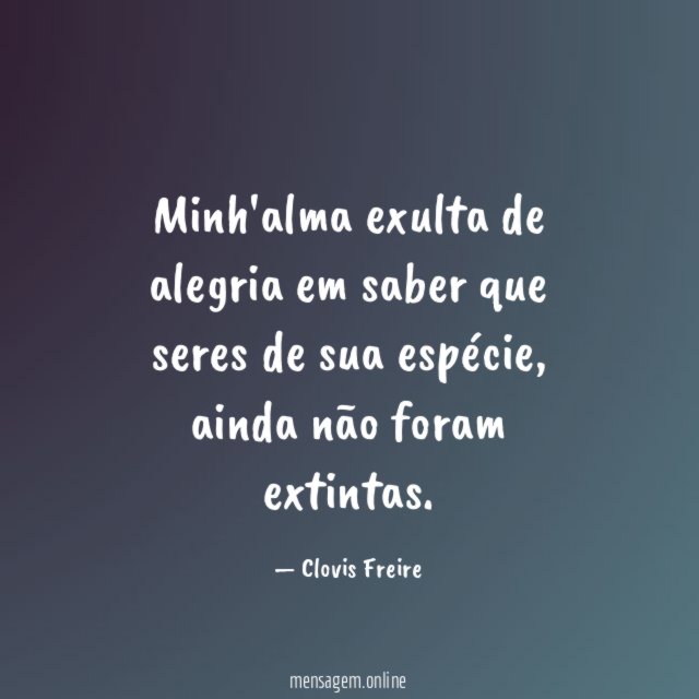 Minh'alma exulta de alegria em saber que seres de sua espécie