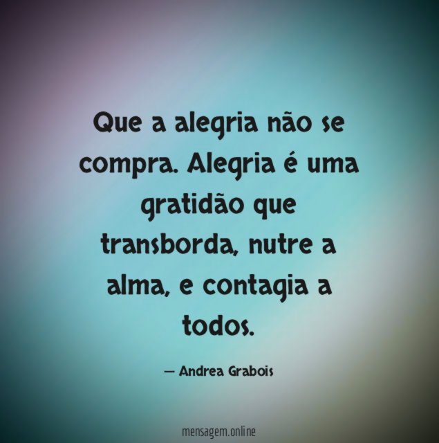 Que a alegria não se compra