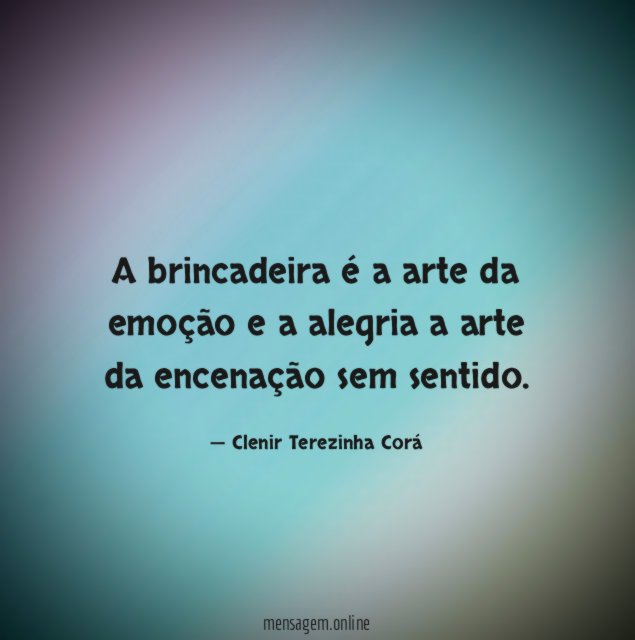 A brincadeira é a arte da emoção