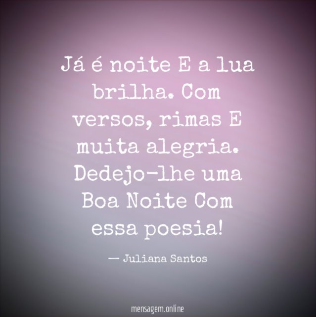 Já é noite E a lua brilha
