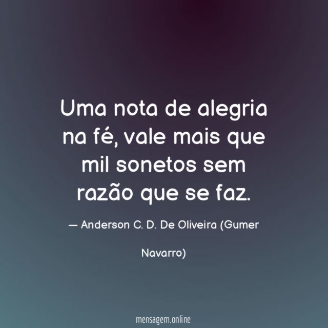 Uma nota de alegria na fé