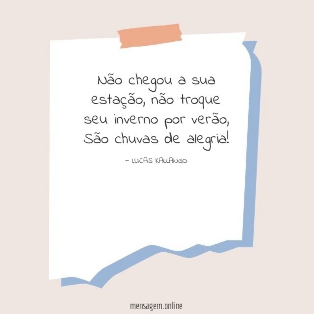 Não chegou a sua estação