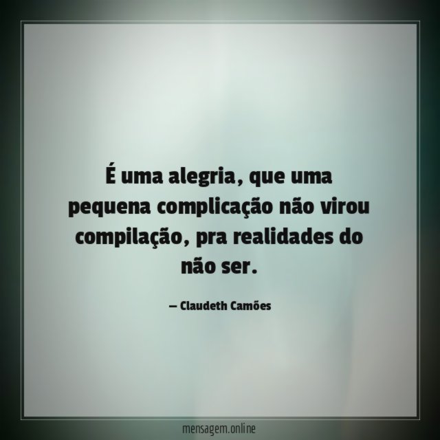 É uma alegria