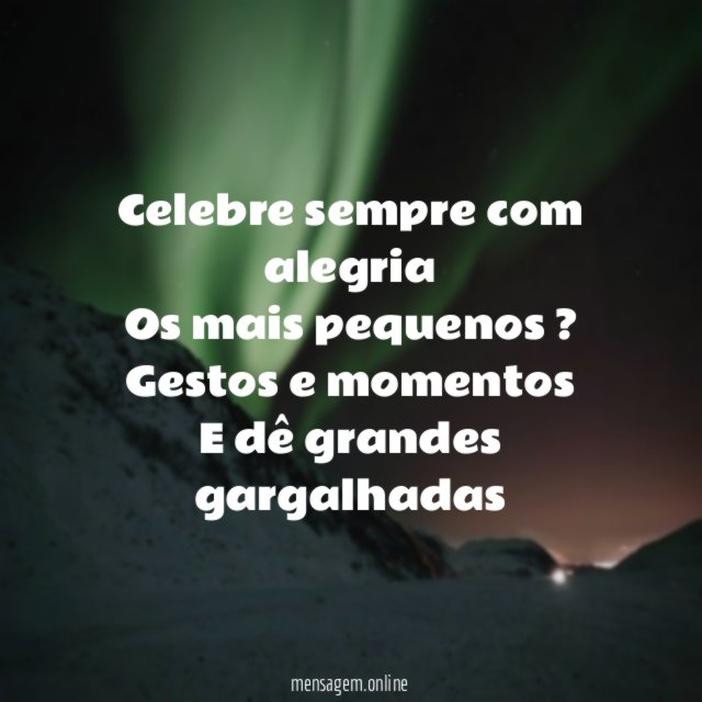 Celebre sempre com alegria Os mais pequenos ? Gestos